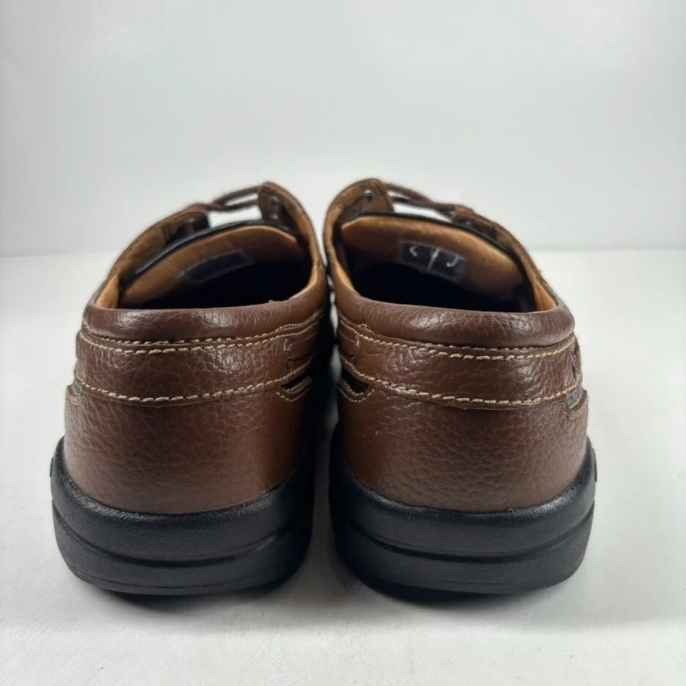 Dr. Comfort Patrick Men's‎ US 11.5W Brown/Black Leather Diabetic Boat Shoes 8560